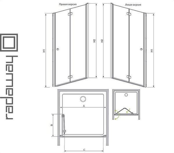 Душевая дверь RADAWAY EOS DWB для ванной комнаты