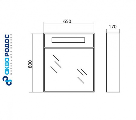ПАРИЖ 65 зеркало-шкаф Аква Родос (SC0000148)