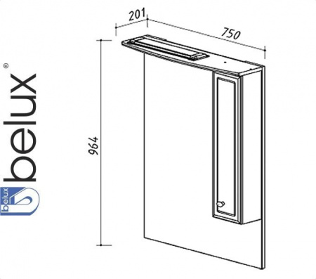 АДАЖИО В 80 Ш (1) зеркало Белюкс (4810924229564)