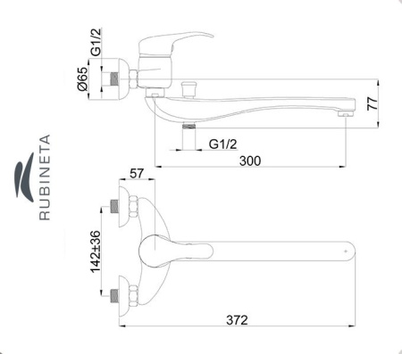 Rubineta P-22/С Star для ванны настенный