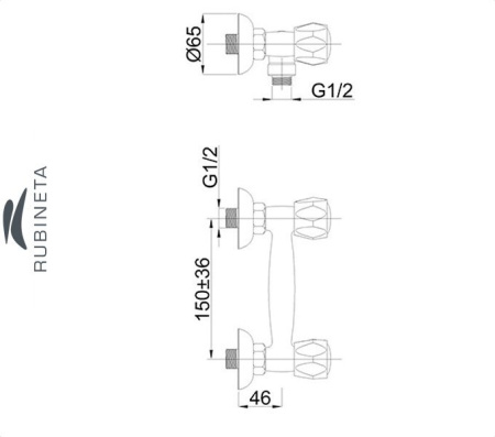 Rubineta R-5/K для ванны настенный