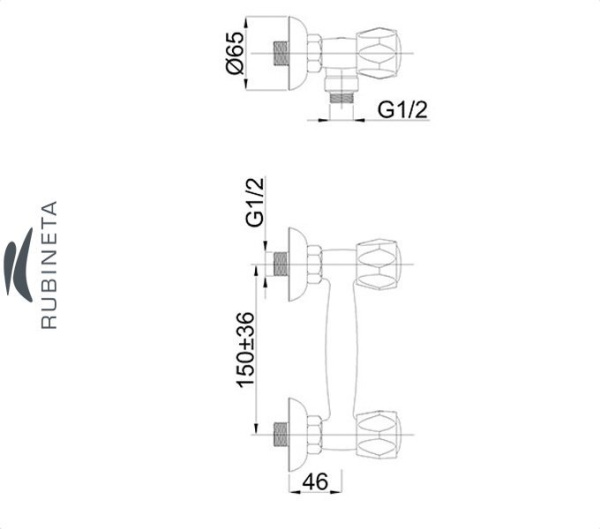Rubineta R-5/K для ванны настенный