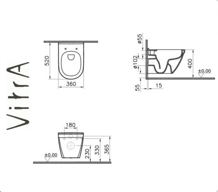 Vitra S50 Унитаз подвесной для ванной комнаты