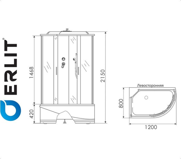 Душевая кабина ERLIT ER 3512TPL-C3 для ванной комнаты