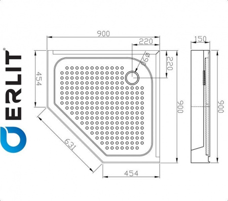 Душевой поддон ER 90V для ванной комнаты