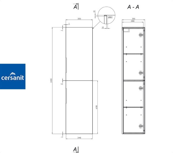 STILLO 35 шкаф-пенал Cersanit (S575-001)