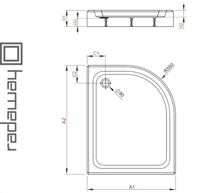 Душевой поддон LAROS E для ванной комнаты