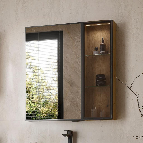 Strong 25.1D Шкаф со стеклом EQUIL [sSTRONG25.1D.R/L-36], Дуб эвок