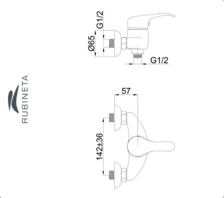 Rubineta P-12/K Star для ванны настенный