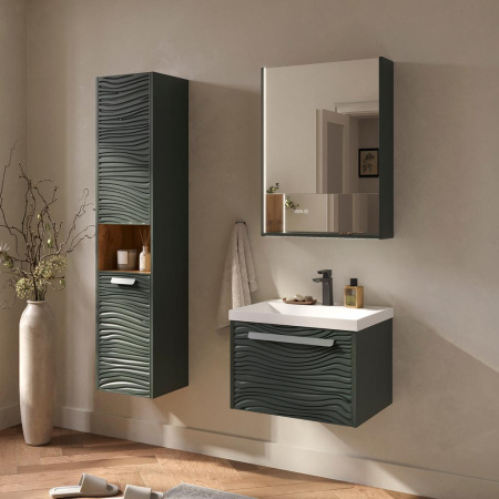 Gleam 36 Пенал подвесной EQUIL [ppGLEAM36-34] с корзиной, Зеленый камень/Дуб вотан