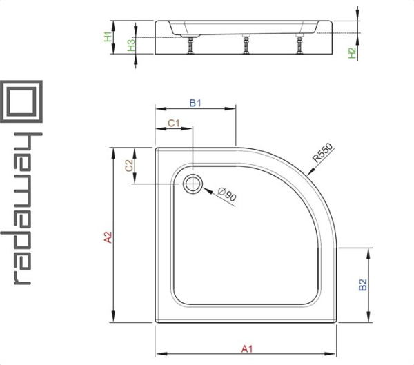 Душевой поддон LAROS A для ванной комнаты