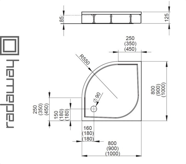 Душевой поддон PAROS A для ванной комнаты