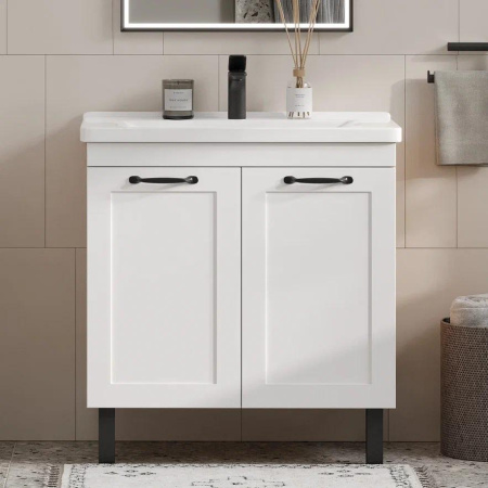 Lago 80.2D (Миранда) тумба EQUIL [tnLAGO80.2D-04], Белый матовый/Дуб сонома