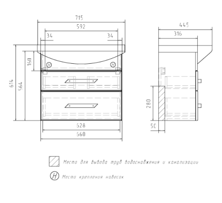 Onda 70.2Y (Балтика) тумба VOLNA [tpONDA70.2Y-01]