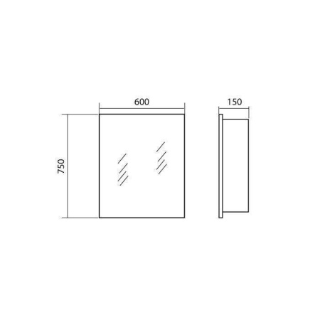 КВАДРО 60 зеркало-шкаф Аква Родос (ОР0003132)