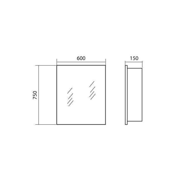 КВАДРО 60 зеркало-шкаф Аква Родос (ОР0003132)