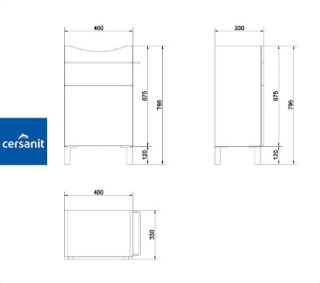 SMART 50 тумба Cersanit под умывальник (S568-017)