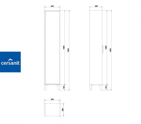 TAZA 35 шкаф-пенал Cersanit (S615-009)