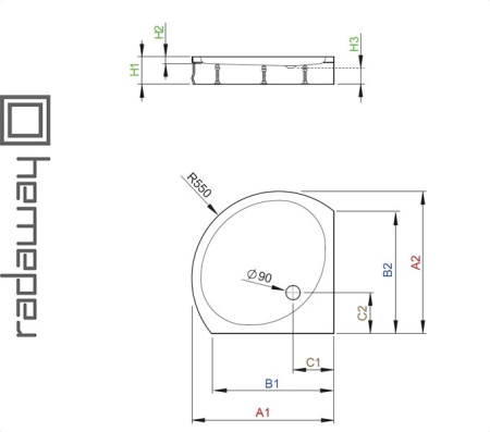 Душевой поддон PATMOS B для ванной комнаты