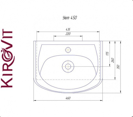 УЮТ 450 Rosa. Умывальник мебельный к тумбе.