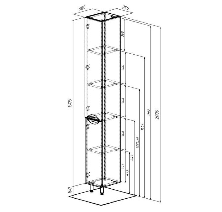 АВРОРА 25 (ЕА.03.00.00.L) шкаф-пенал Акваль