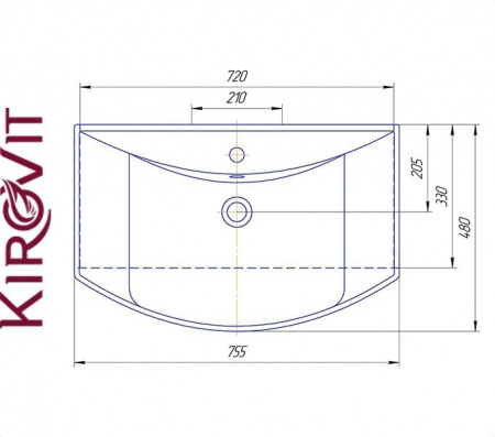 СТИЛЬ 75 Kirovit. Умывальник мебельный к тумбе.