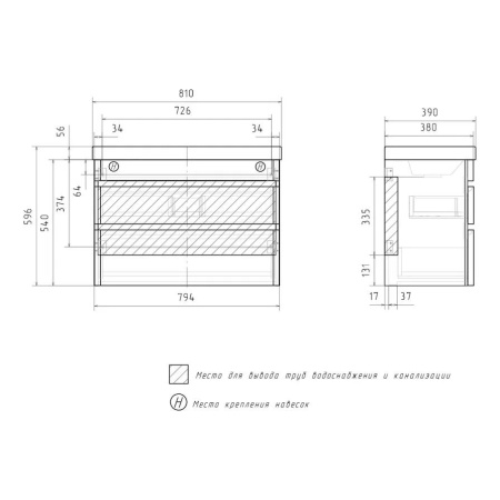 Eltoro 80.2Y (9595) тумба EQUIL [tpELTR80.2Y-03], Чёрный матовый