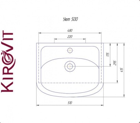 УЮТ 500 Rosa. Умывальник мебельный к тумбе.
