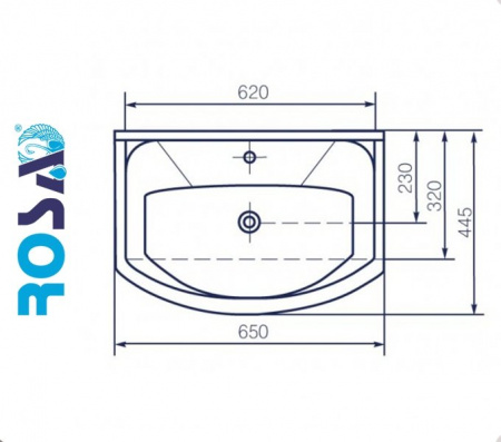 ЭЛЕГАНС 65 Rosa. Умывальник мебельный к тумбе.