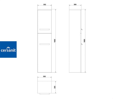 XANTIA 1600 шкаф-пенал Cersanit (S538-004)