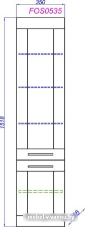 Aqwella Шкаф-пенал Foster FOS0535DS