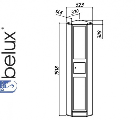 АДАЖИО ПУ 38 (1) шкаф-пенал Белюкс (4810924235206)