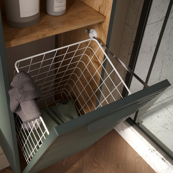 Gleam 36 Пенал подвесной EQUIL [ppGLEAM36-34] с корзиной, Зеленый камень/Дуб вотан