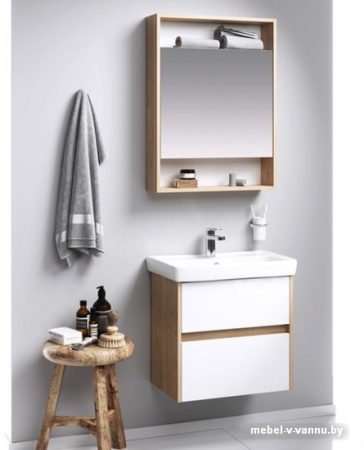 Aqwella Тумба City 60 CI0106DB с умывальником Moduo Slim 60 UM-MOD60SL/1