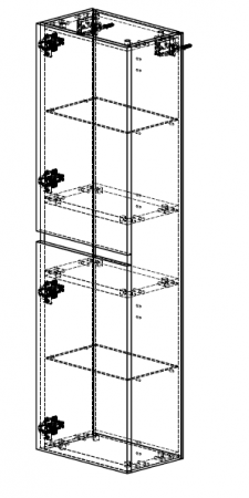 ПАРИЖ П 35 Бетон Чикаго светло-серый (31) шкаф-пенал Белюкс (4810924258595)