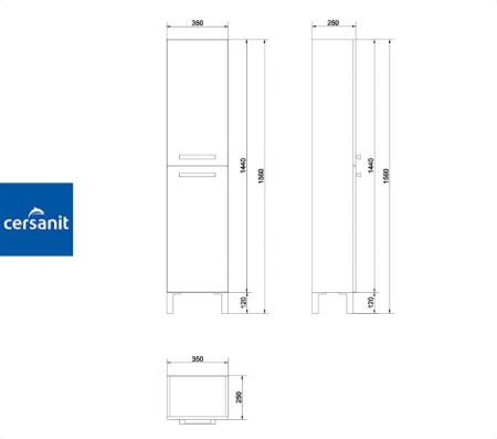 MELAR 35 шкаф-пенал Cersanit  (S614-004)