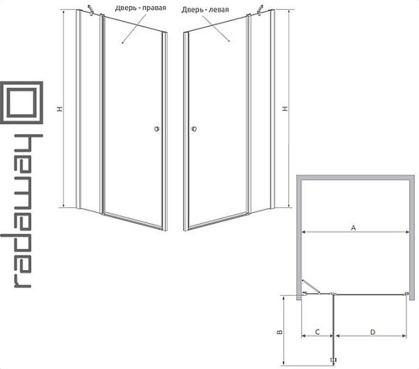 Душевая дверь RADAWAY EOS II DWJ для ванной комнаты