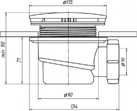 Сифон Triton D90мм/E320VAL