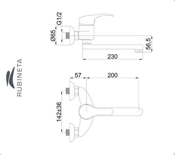 Rubineta P-14 Star для ванны настенный