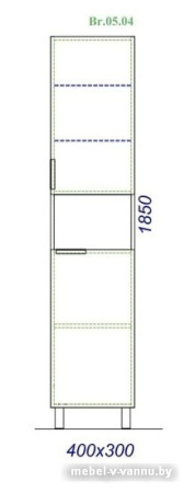 Aqwella Шкаф-пенал Бриг Br.05.04/W