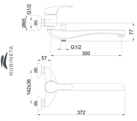 Rubineta P-22/С для ванны настенный
