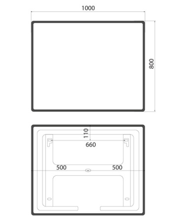 Cloud X 100 зеркало IDDIS [CLX1000i98], с подсветкой, Чёрный