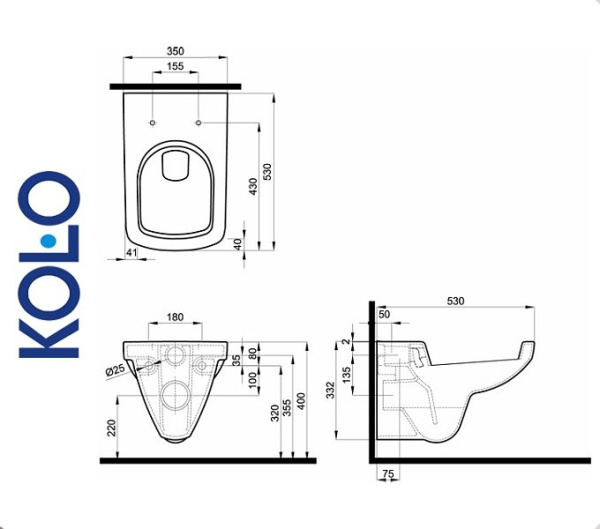 Kolo NOVA PRO M39018 Унитаз подвесной для ванной комнаты