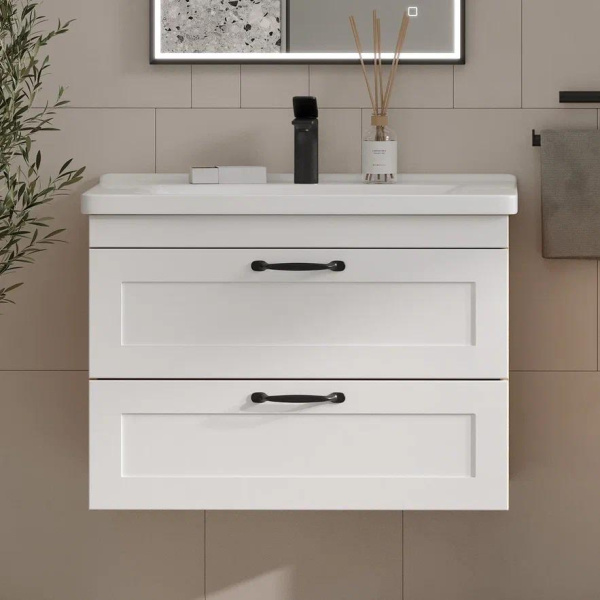 Lago 80.2Y (Миранда/Фостер) тумба EQUIL [tpLAGO80.2Y-04], Белый матовый/Дуб сонома