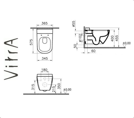 Vitra D-LIGHT Унитаз подвесной для ванной комнаты