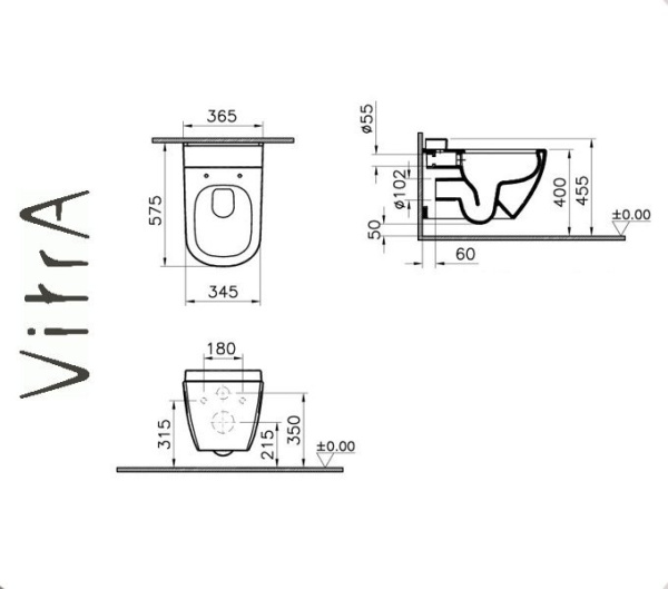 Vitra D-LIGHT Унитаз подвесной для ванной комнаты