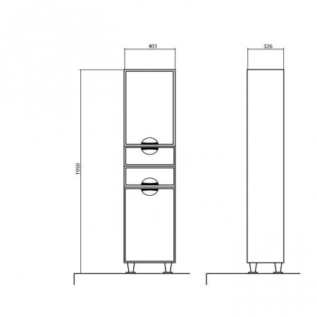 ГЛОРИЯ 40 05GLPK (L) шкаф-пенал Аква Родос (AP0000084)