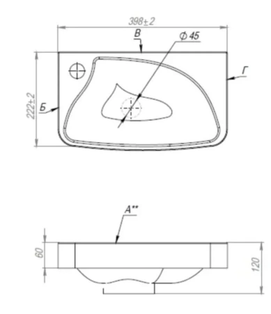 Био 40 умывальник Madera [rkBIO.40-81]