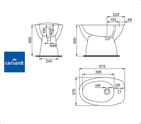 Cersanit EKO 2000 Биде напольное для ванной комнаты