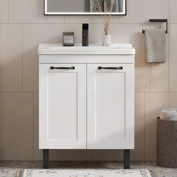 Lago 70.2D (Миранда/Фостер) тумба EQUIL [tnLAGO70.2D-04], Белый матовый/Дуб сонома